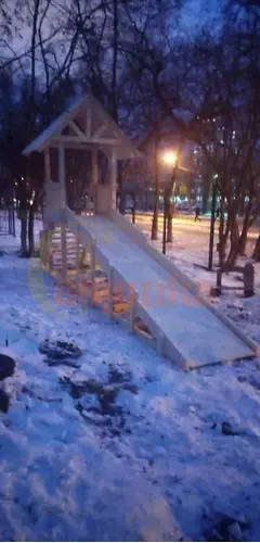 Зимняя заливная горка Савушка Зима Wood - 5 скат 5 метров, Покрытие: Без покрытия, фото 9
