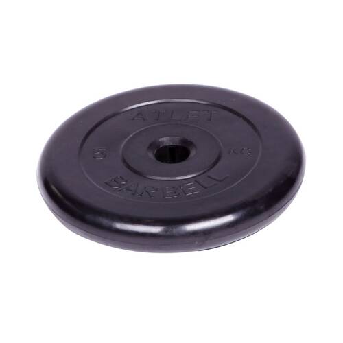 Диск обрезиненный Barbell Atlet d 31 мм чёрный 5,0 кг, фото 