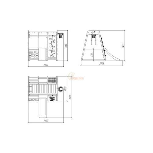 Детский спортивный комплекс Савушка Непоседа 3 oak (дуб), Цвет: Дуб, фото 9