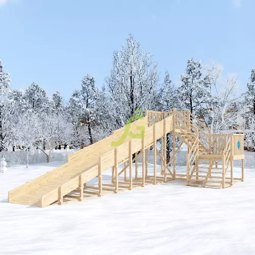Зимняя горка "IgraGrad Snow Fox", скат 10 м (мод. 2) без окраски, Покрытие: Без покрытия, фото 