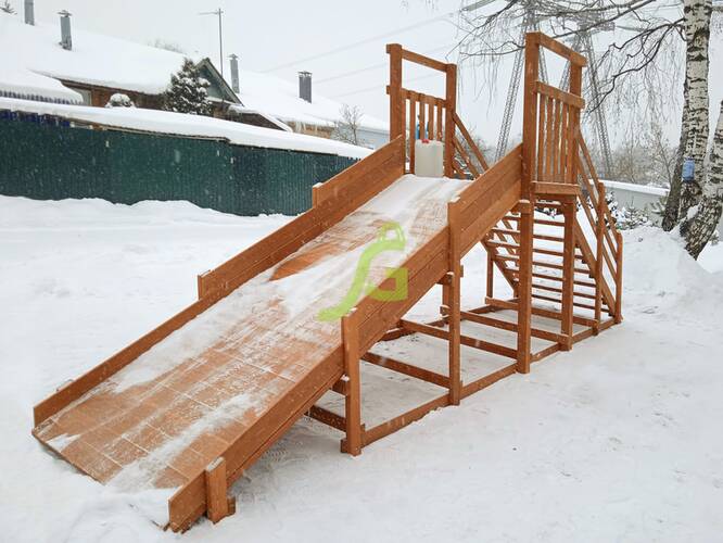 Зимняя горка IgraGrad SnowFox Start, скат 4 м, Покрытие: Пропитка с антисептиком на водной основе Фортеколор, фото 22