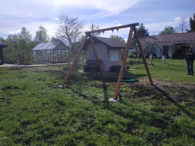 Качели гнездо ХИТ деревянные двойные (100 см), фото 29