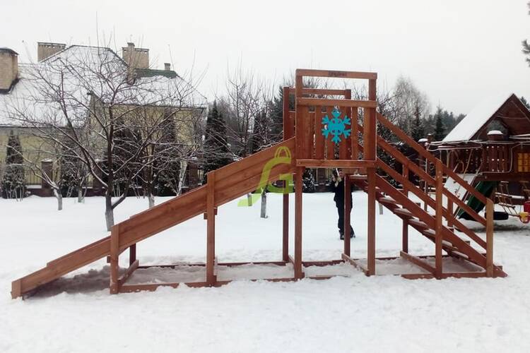 Зимняя горка IgraGrad SnowFox Start, скат 4 м, Покрытие: Пропитка с антисептиком на водной основе Фортеколор, фото 18