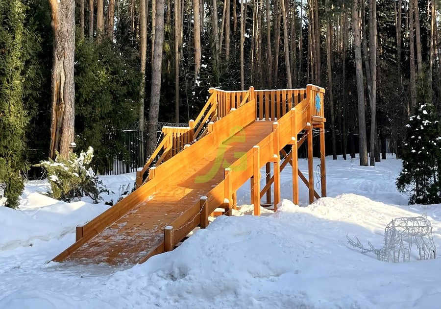 Зимняя горка "IgraGrad Snow Fox", скат 8 м, без окраски