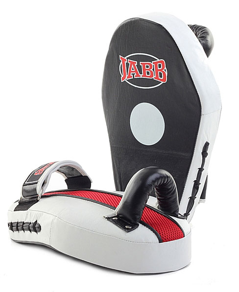 Лапа бокс.(пара) Jabb JE-2198 нат.кожа черный/белый N/S