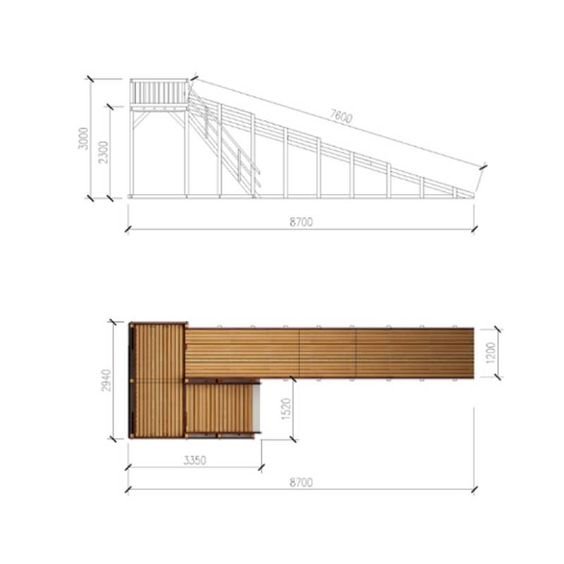Зимняя деревянная игровая горка Савушка "Зима wood" - 6
