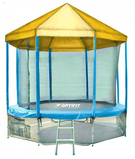 Батут OPTIFIT Like Blue 12ft 3,66 м с желтой крышей
