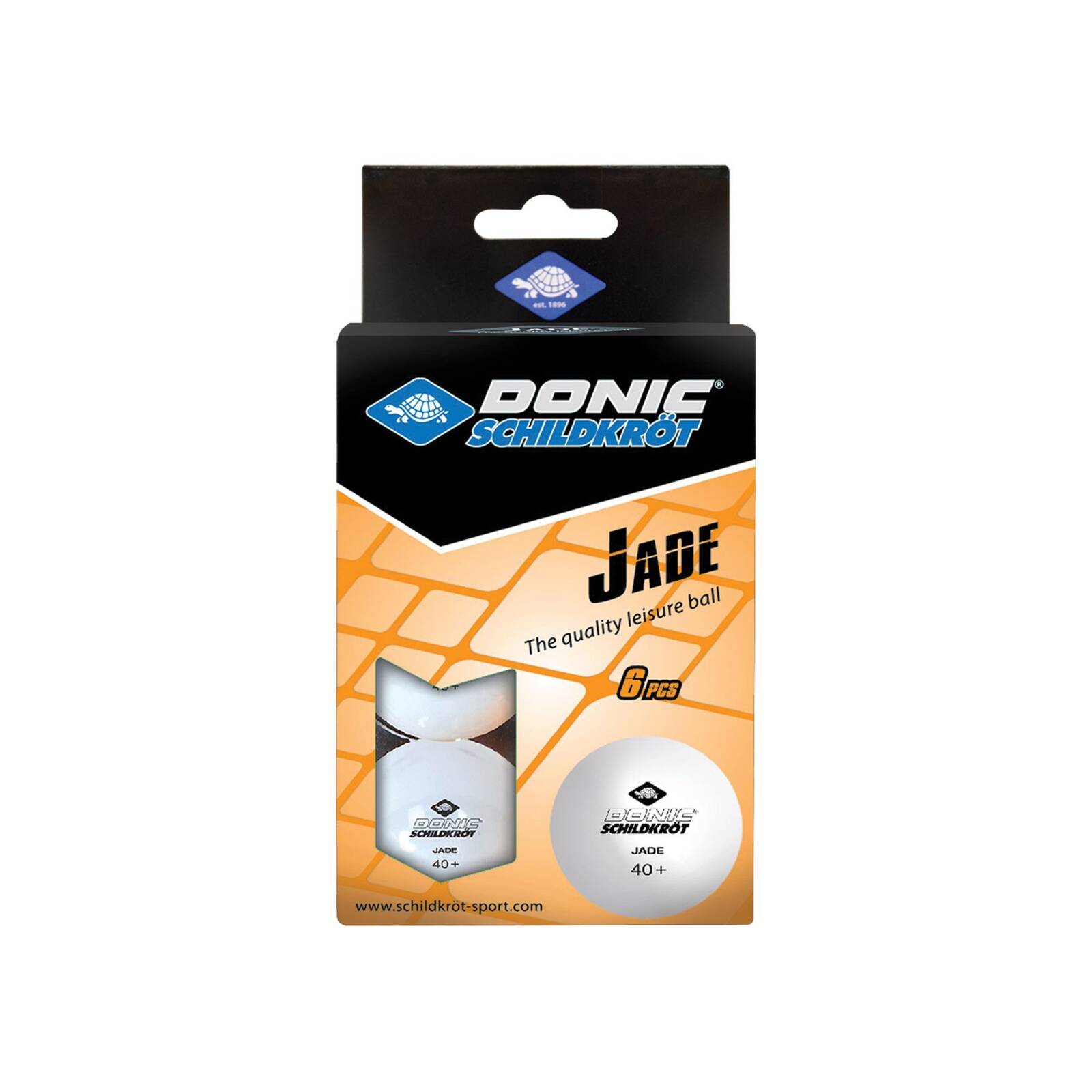 Мячики для н/тенниса DONIC JADE 40+, 6 штук, белый (618371)