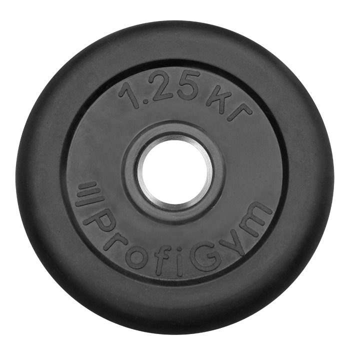 Диск ProfiGym обрезиненный d 26 мм чёрный 1,25 кг