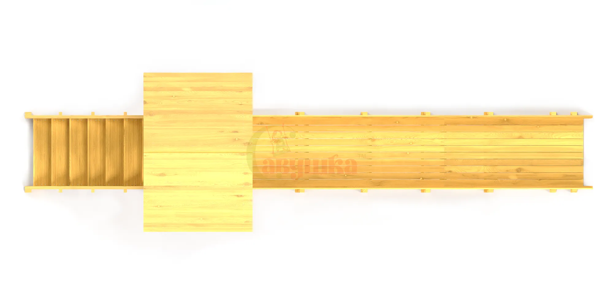 Зимняя заливная горка Савушка Зима Wood - 5 скат 5 метров