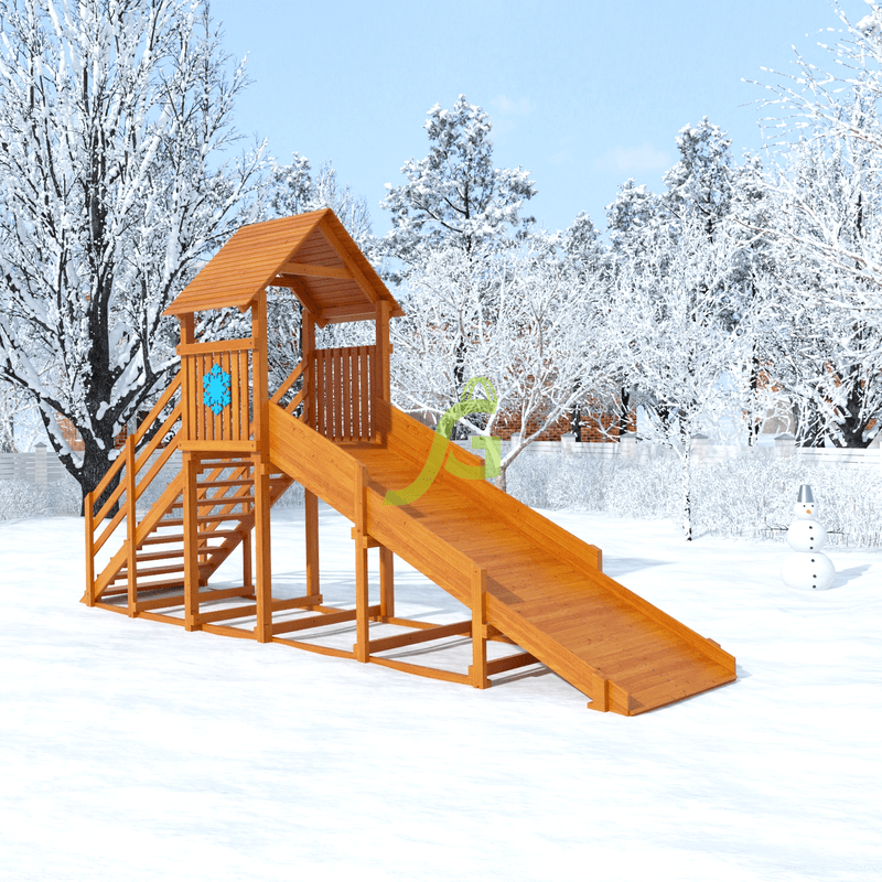 Зимняя горка IgraGrad SnowFox Start с крышей, скат 4 м