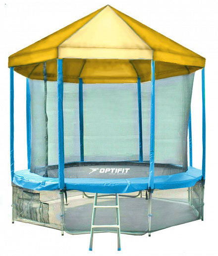 Батут OPTIFIT Like Blue 14ft 4,27 м с желтой крышей