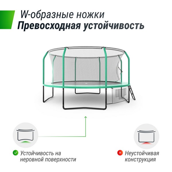 Батут UNIX line SUPREME GAME 14 ft (green)