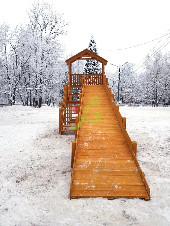 Зимняя горка "IgraGrad Snow Fox (Домик)", скат 10 м, без окраски