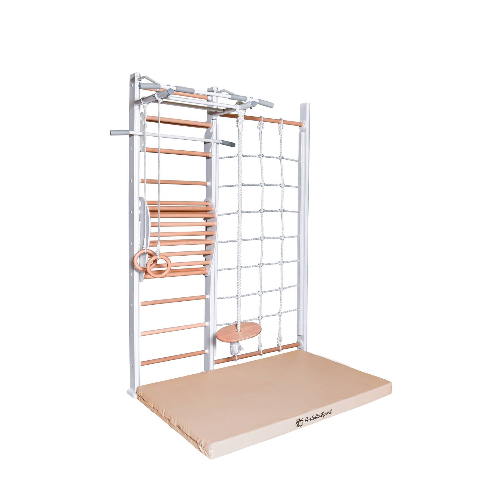 ДСК PERFETTO SPORT "Scala in legno con rete 1" bianco-naturale PS-128