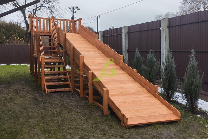 Зимняя горка "IgraGrad Snow Fox", скат 8 м, без окраски