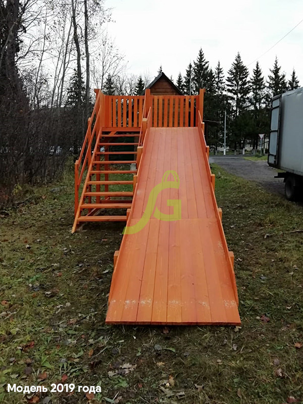 Детская деревянная зимняя горка "IgraGrad Snow Fox", скат 5,9 м