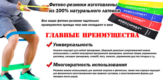 Набор эспандеров для фитнеса Mini Bands 5 в 1