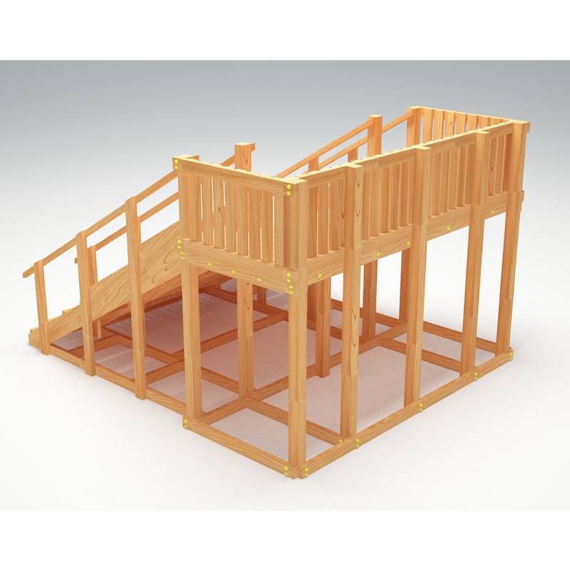 Зимняя деревянная игровая горка Савушка "Зима wood" - 4