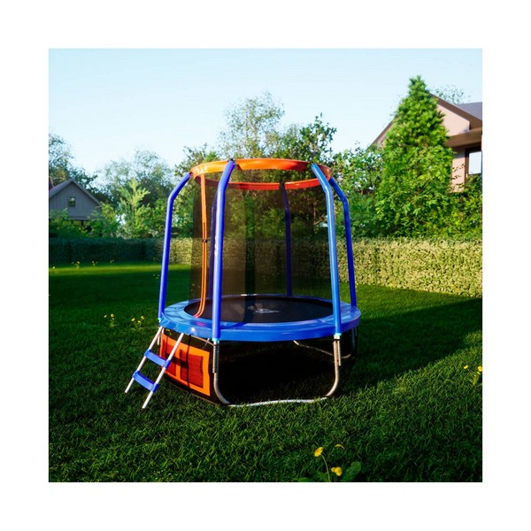Батут DFC JUMP BASKET 6FT-JBSK-B с внутренней сеткой и лестницей (183 cм)