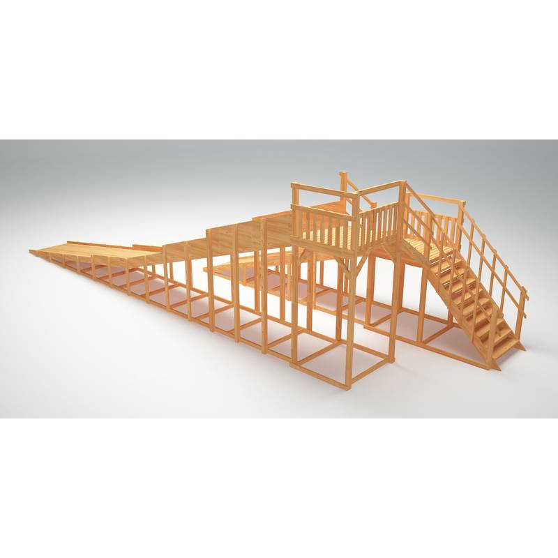 Зимняя деревянная игровая горка Савушка "Зима wood" - 9