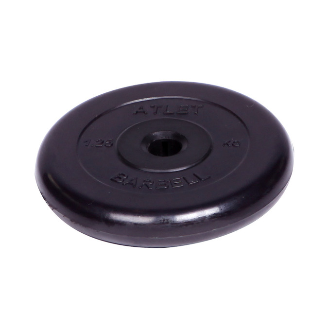 Диск обрезиненный Barbell Atlet d 31 мм чёрный 1,25 кг