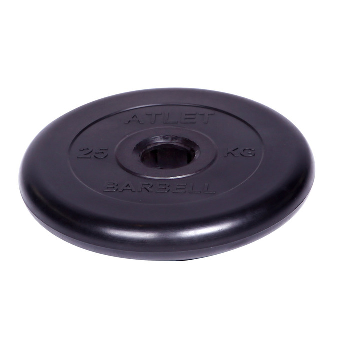 Диск обрезиненный Barbell Atlet d 51 мм чёрный 25,0 кг