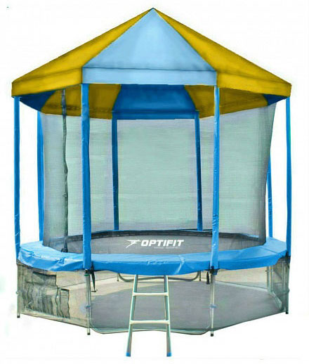 Батут OPTIFIT Like Blue 14ft 4,27 м с сине-желтой крышей