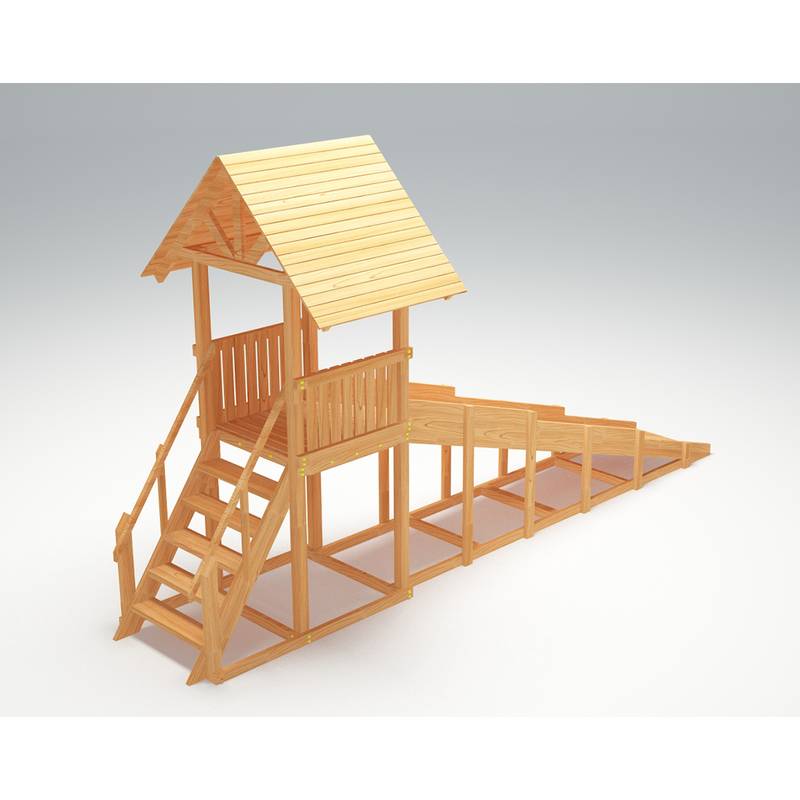 Зимняя деревянная игровая горка Савушка "Зима wood" - 5