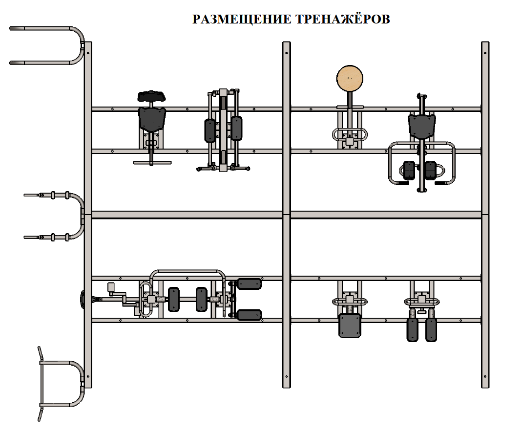 Навес с тренажерами YTK3