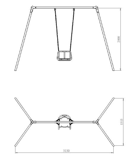 Качели K40 с сидушкой со спинкой K40S