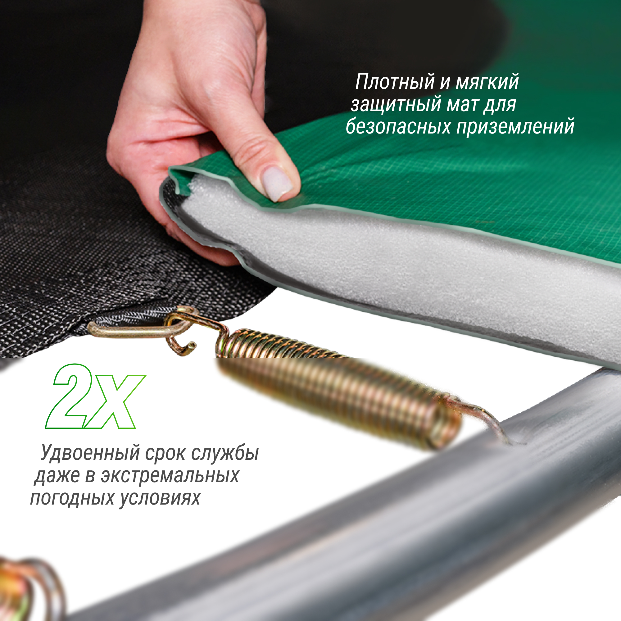 Батут UNIX Line Премиальный / Supreme Basic 8 ft (244 см) синий
